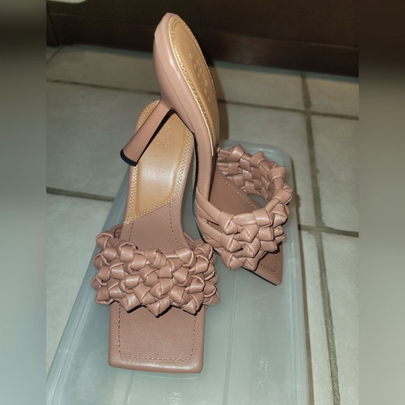 Asos Sexy Tan High Heeled  Mules - Picture 2 of 10